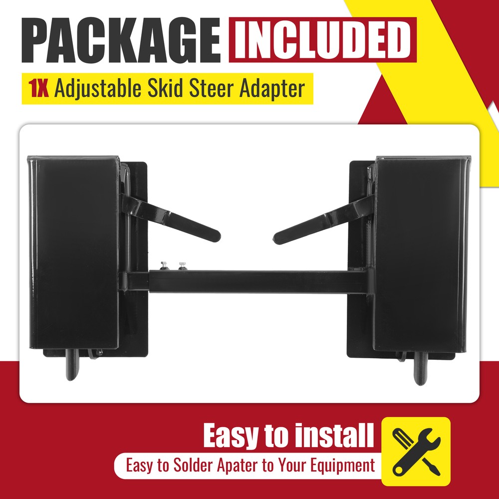 Adjustable Skid Steer Quick Tach Conversion Adapter Plate Attachment 4000LBS