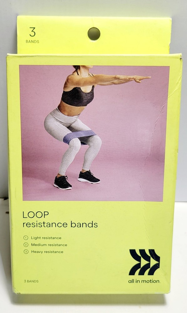 All in Motion Loop Resistance Bands - Light, Medium, Heavy - 3 Bands