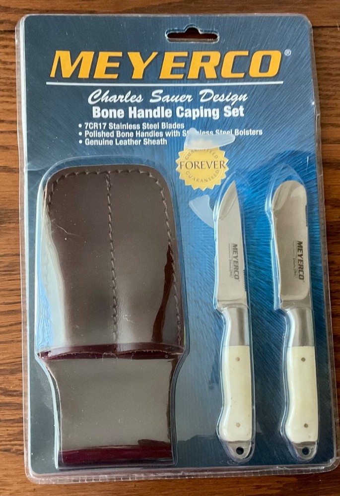 Meyerco Charles Sauer Bone handle Caping Set with Sheath