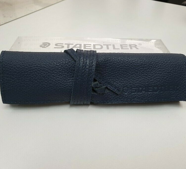 Steadler pen case leather Navy Black Brown 100% Authentic
