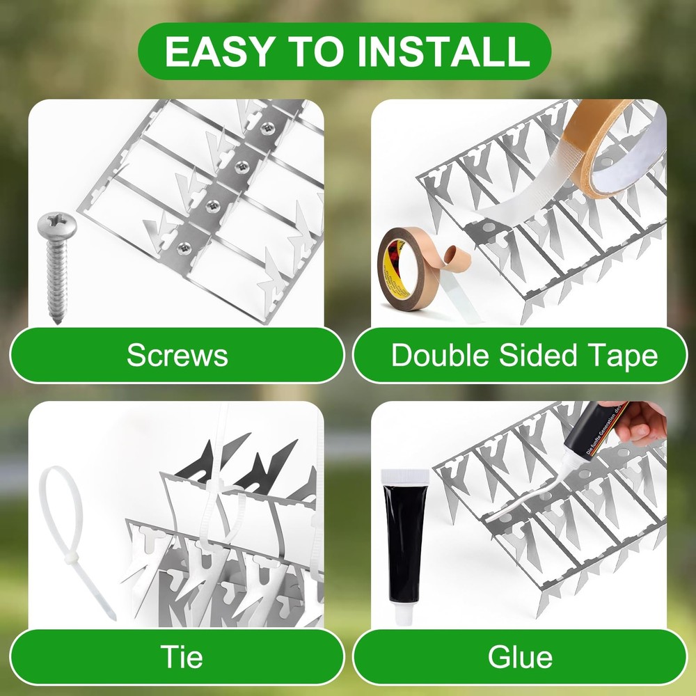 Puthpy 5 Pack Stainless Steel Squirrel Spikes for Bird Feeder, 5 FT Squirrel ...