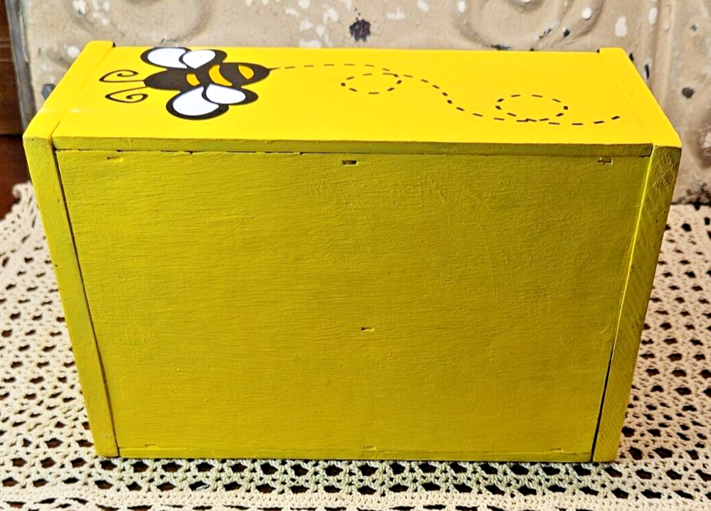 Handmade Yellow and Black Bumblebee Multi-Compartment Toolbox Garden Caddy