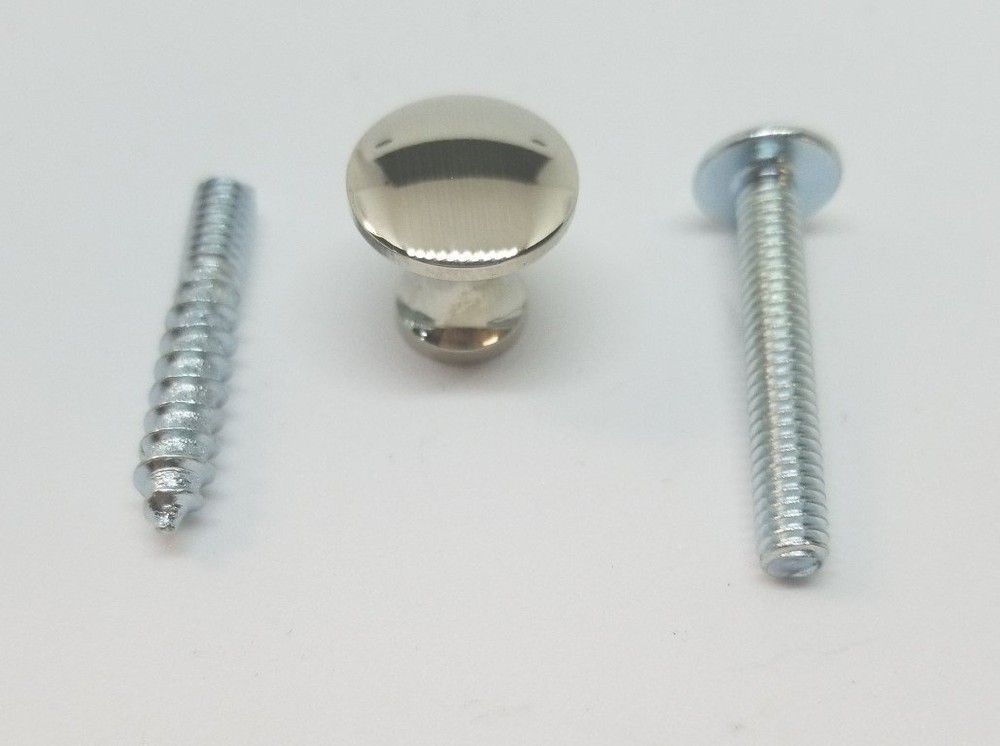 1/2" Polished Turned Solid Nickel BOOKCASE Knob desk small cabinet drawer pull