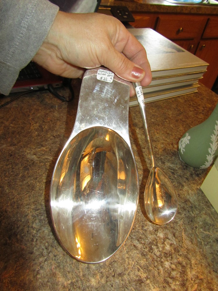 Silverplate Bowl or Server with Spoon - no maker's mark