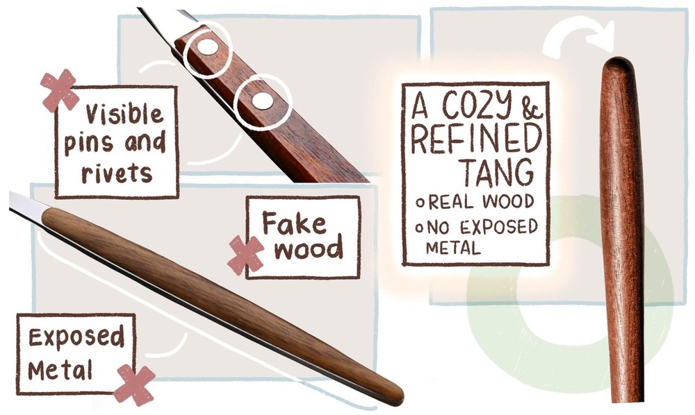Fun Lightweight Stainless Steel Flatware Set with Walnut (1 Set, NOM CHOP SLU...