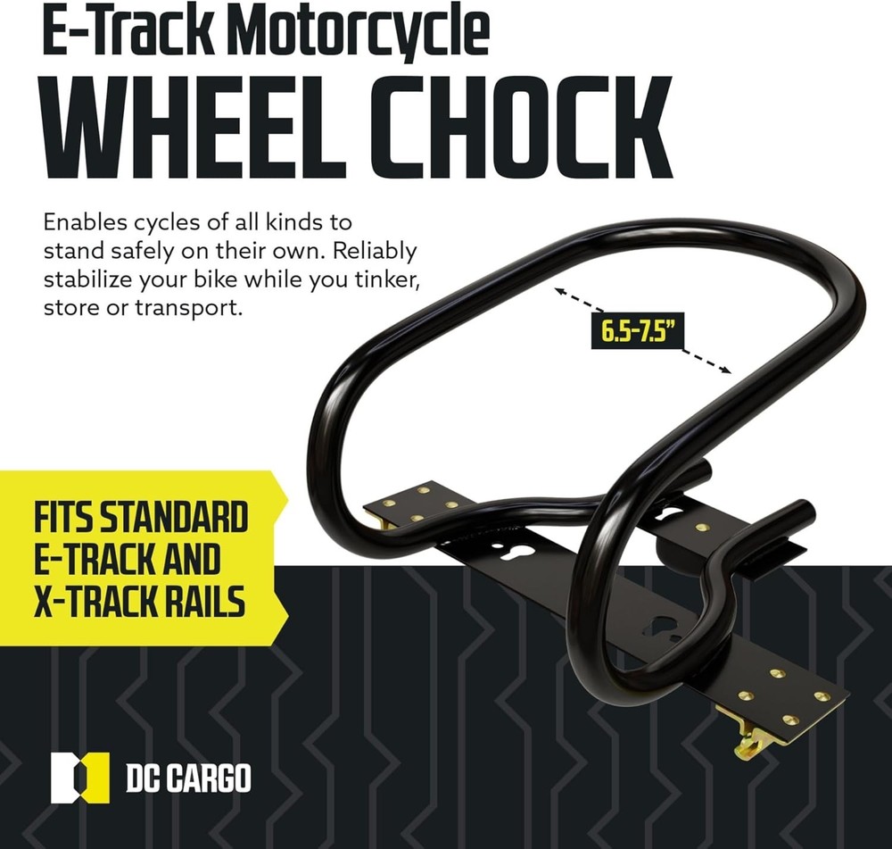 DC Cargo E-Track Motorcycle Wheel Chock - Black