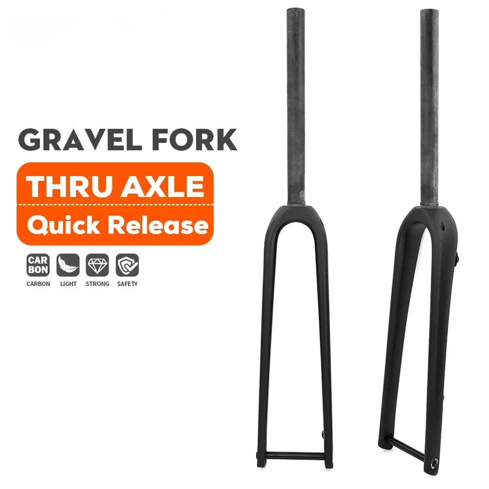 Carbon Internal cables Road Gravel Bicycle Front Fork Quick Release/Thru Axle