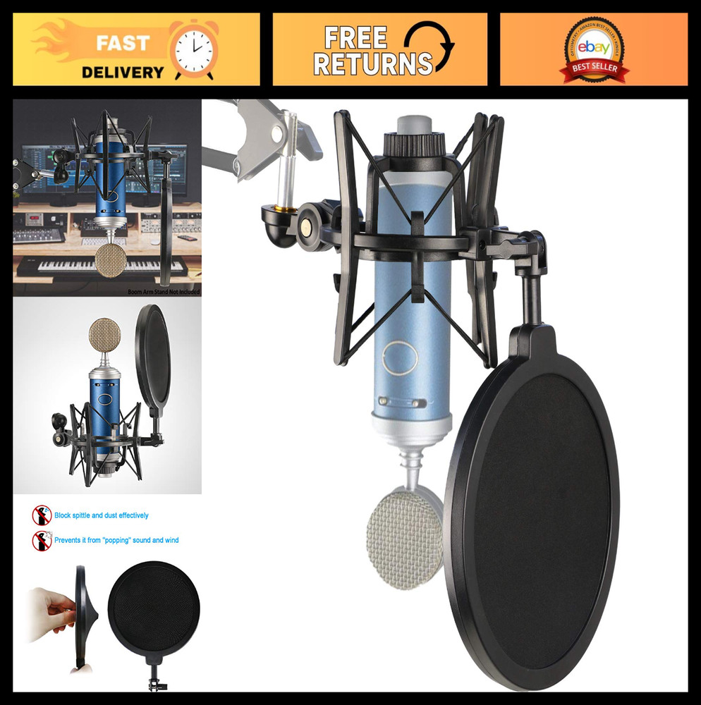Shock Mount with Pop Filter & Windscreen for Bluebird SL Microphone - Vibration