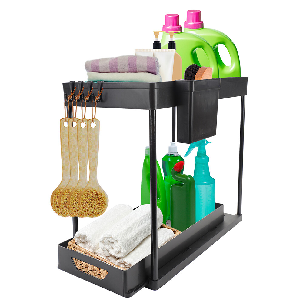 2 Pack Under Sink Organizers And Storage, Pull Out Bathroom Organizer