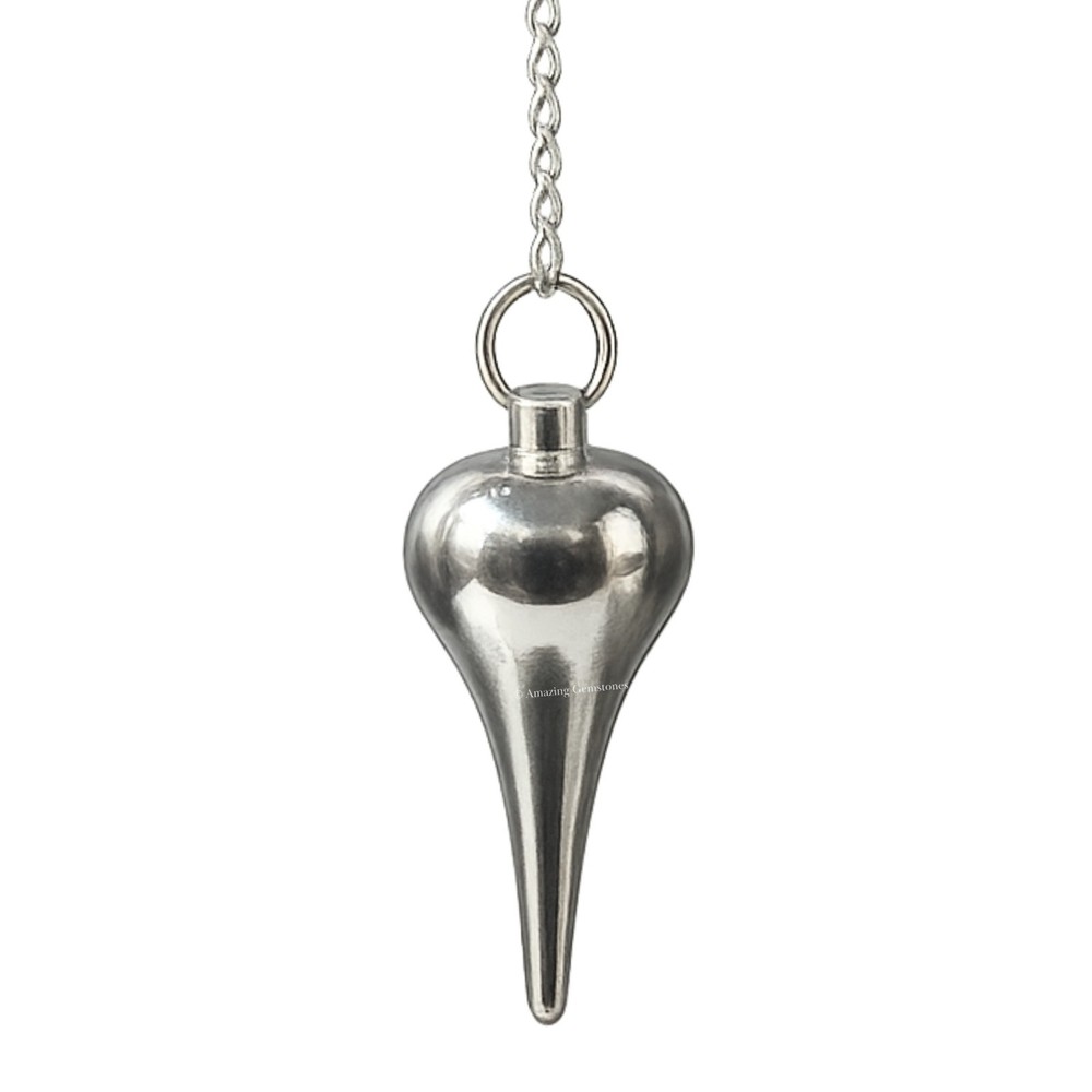 Metal Pendulum Silver Dome Cone Point for Divination