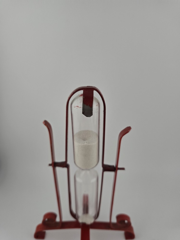 Metal Red Rotating Hourglass