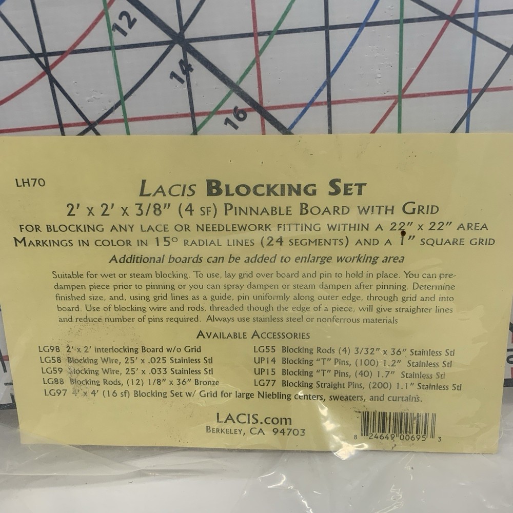 Lacis Blocking Board Set, 2 by 2-Feet Needle Working Lace Blocking Craft Sewing