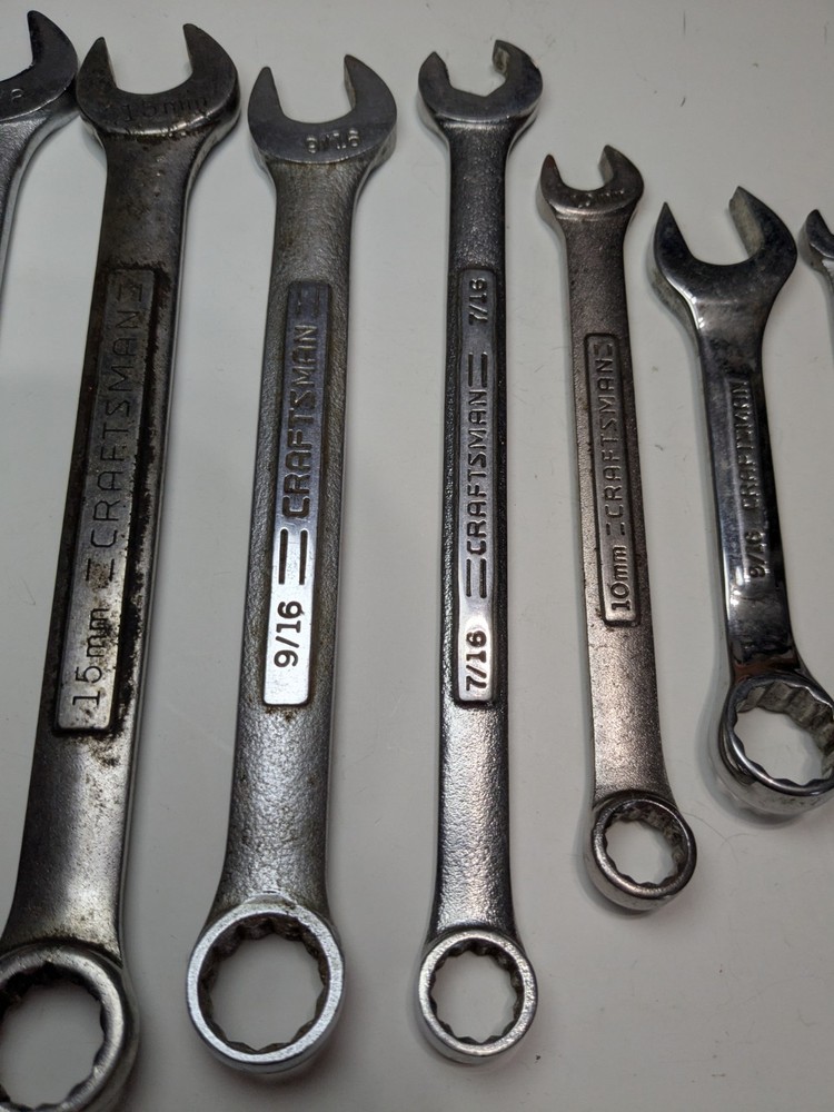 Nine Craftsman Combination Wrenches