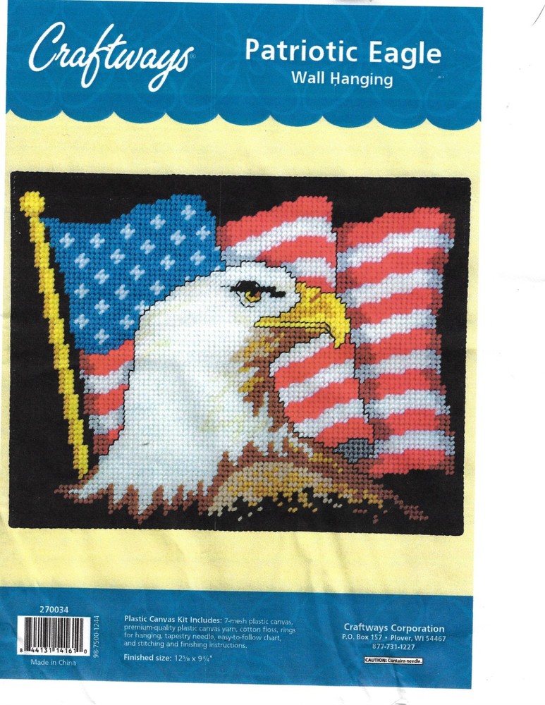 PATRIOTIC EAGLE WALL HANGING  plastic canvas  PATTERN (#TF0471)