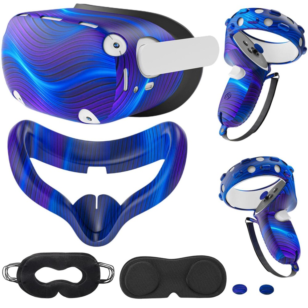 Compatible with Oculus Quest 2 Accessories, Silicone Face Cover, VR Shell