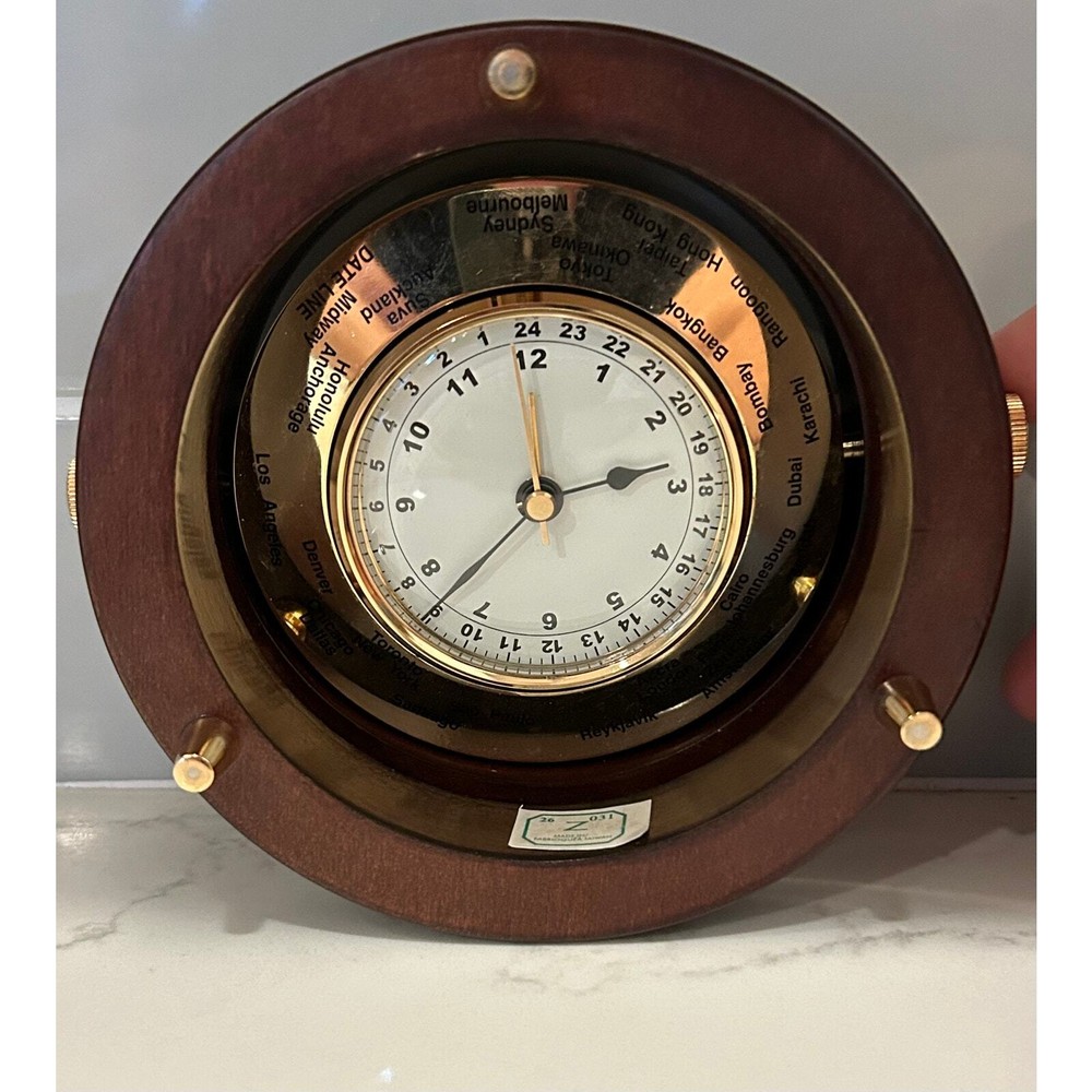 Nautical Clock Wood Made in Taiwan- Working Condition
