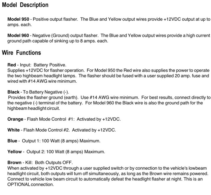 CODE 3 Model 950, Multiple Mode Headlight Flasher, 12VDC, 8A, New Surplus