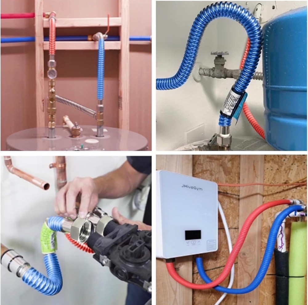 48" Flexible Stainless Steel Corrugated Water Heater Connector 3/4"FIP x 3/4"FIP