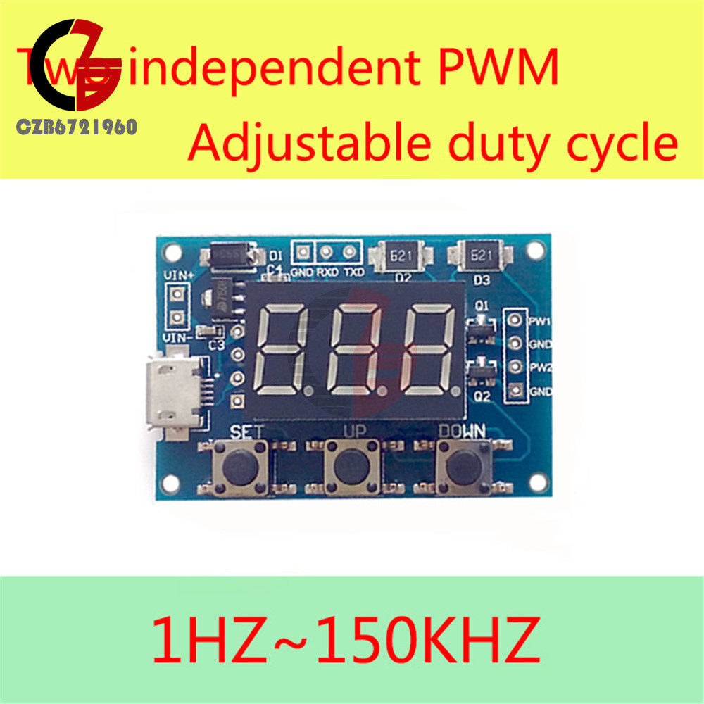 HW753 Pulse Frequency Duty Cycle 2CH LED Square Wave Signal Generator Module