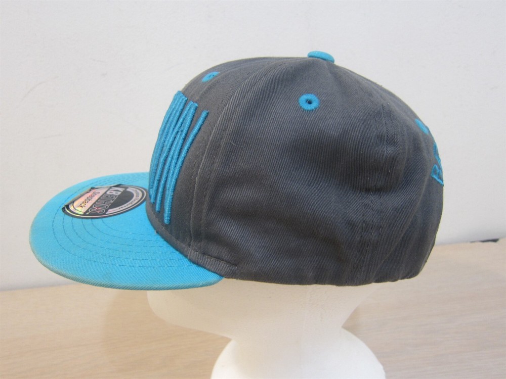 KBETHOS BROOKLYN BASEBALL STYLE ADJUSTABLE STRAPBACK HAT GRAY/TURQUOISE