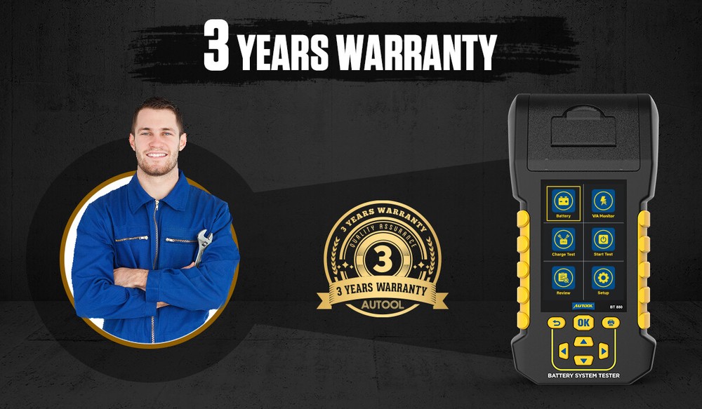 Auto Battery Tester Start Load Leakage Analyzer Data Review 8~30V DC W/ Printer