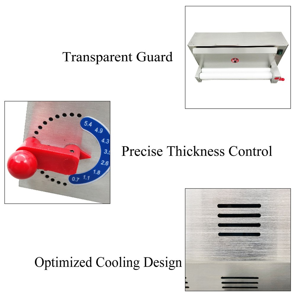 110V 450W Automatic Pizza Dough Roller Machine Press Sheeter 3"-15"