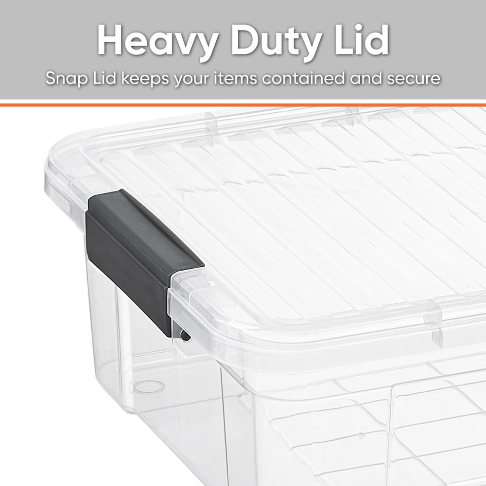 Superio Clear Storage Box with Lid, 13.7 Quart Plastic Quart,