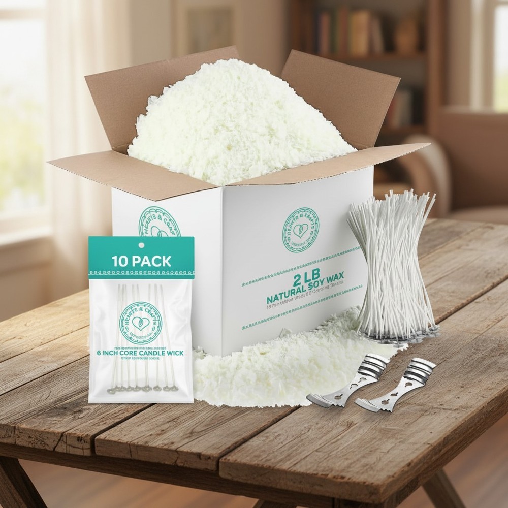 Complete 2 lb Soy Wax Candle Making Kit - Wicks & Centering Devices Included