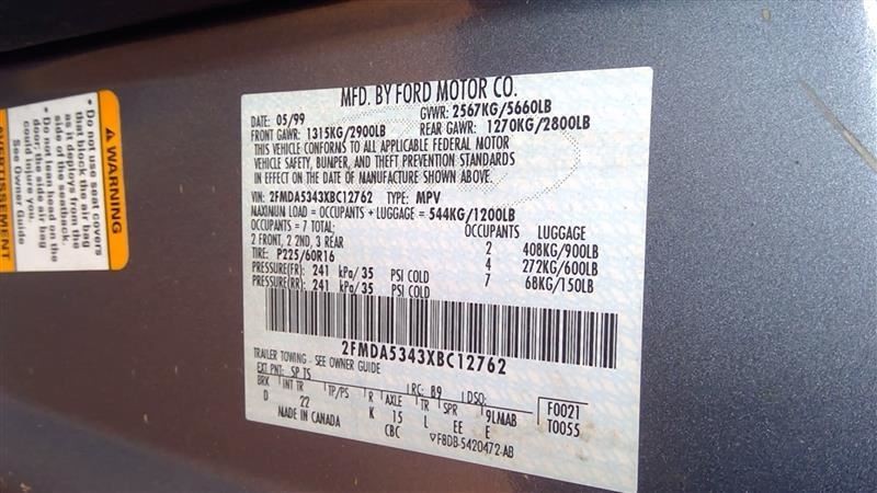 Driver Left Front Spindle/Knuckle Fits 99-00 Ford Windstar OEM