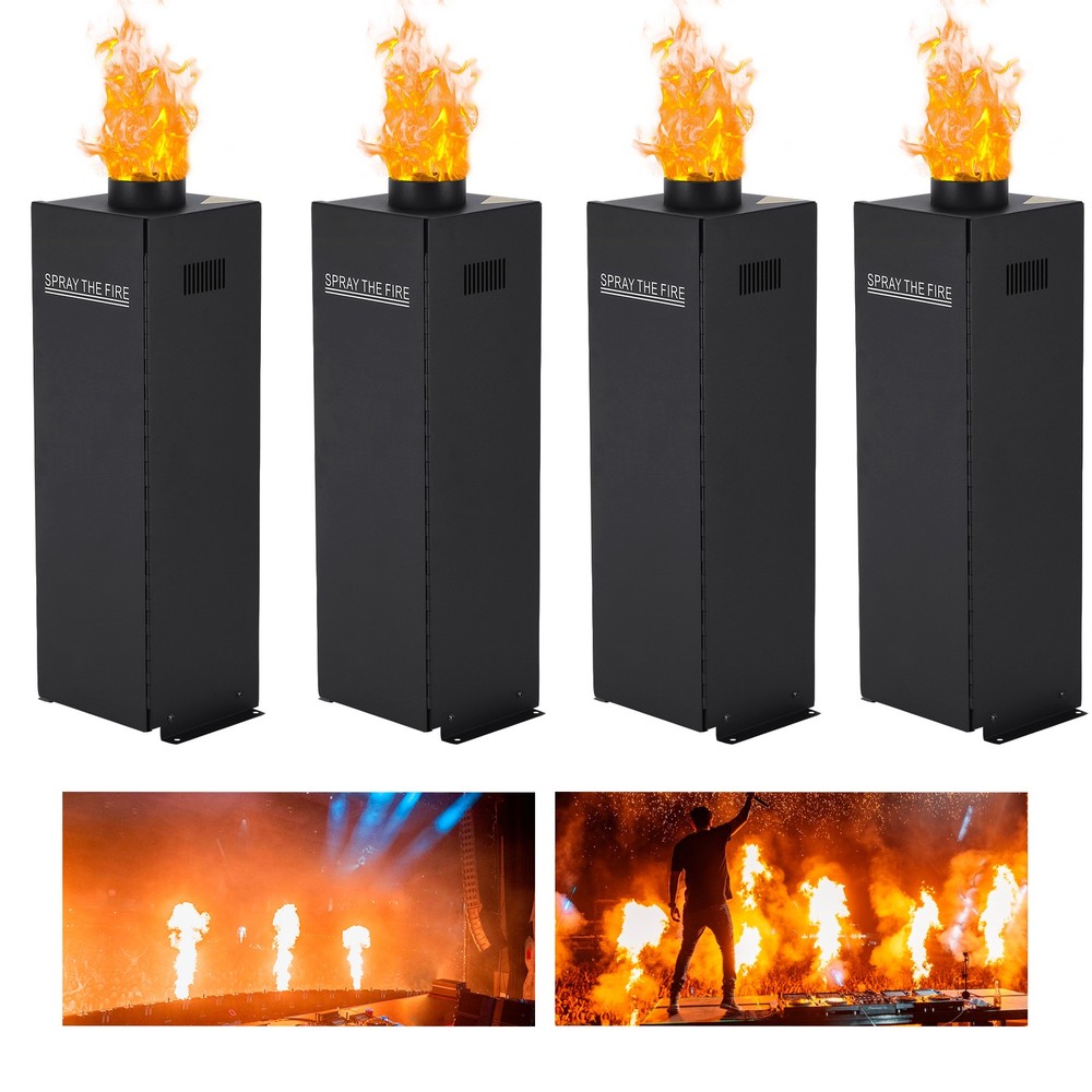 4× 200W Fire Thrower Flame Machine Projector Stage Effect Disco Concert Show