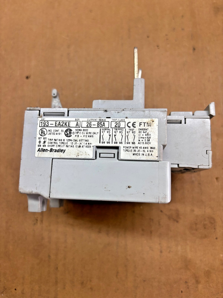 ALLEN BRADLEY 193-EA2KE OVERLOAD