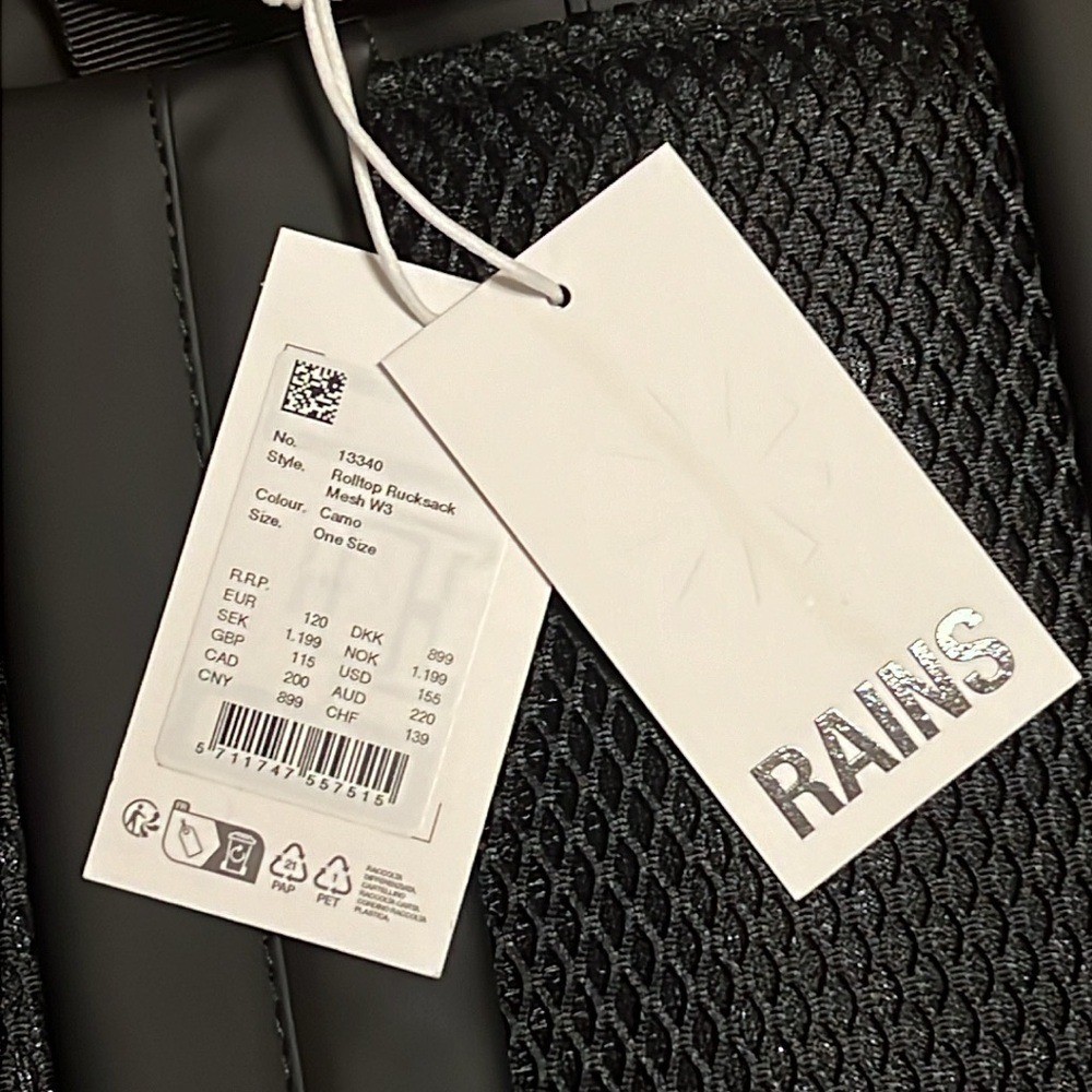 Rains Grey and Black Camping-hiking