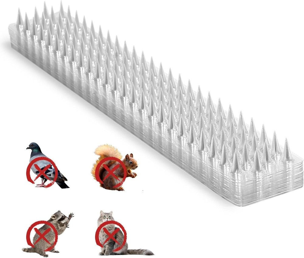 24 Pack Clear PVC Bird Spike Strips Outdoor