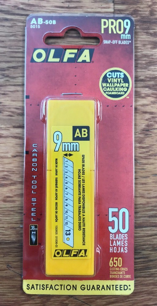 OLFA Silver AB-50B Blades, 50 Blades Per Pack