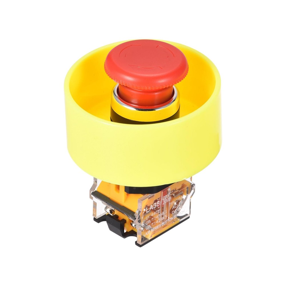 22mm Mounting Latching Emergency Stop Push Button Switch With 65mm Circle