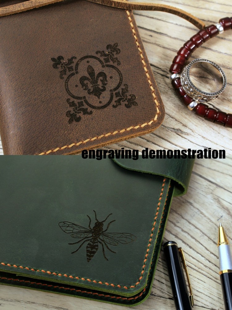 Full grain distressed leather slim cover for pocket size field notes notebook