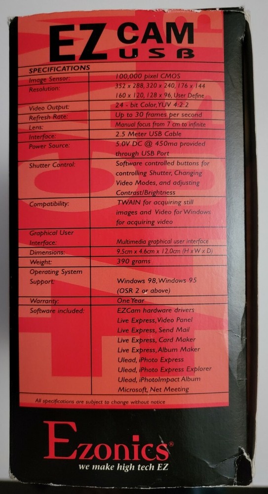 Ezonics EZ-302 Web Cam - USB 3 in 1 PC Digital Video Camera