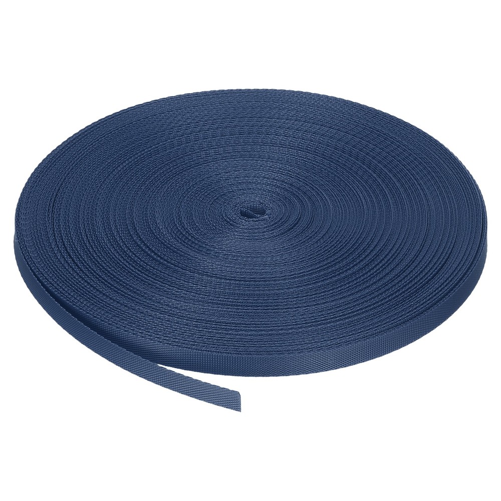 Flat Nylon Webbing Strap 3/8 Inch 50 Yards Dark Blue for Backpack