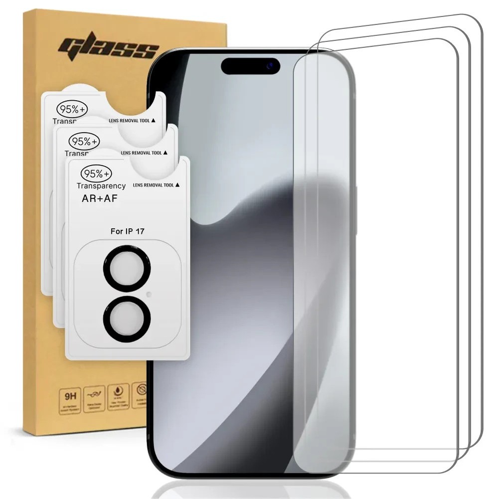 For iPhone 17  2.5D Tempered Glass Screen & Lens Protector (3/2 Per Pack)