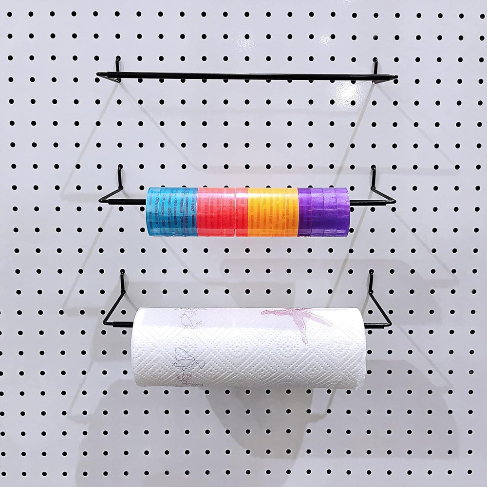 5 Pack Extendable Pegboard Paper Towel Holder for Home and Workshop Use