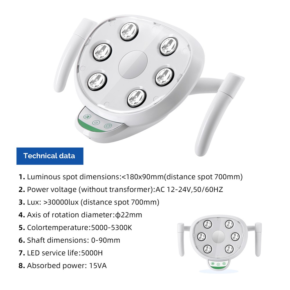 COXO Dental Oral Light Operating Light 6 LED Induction Double Control System