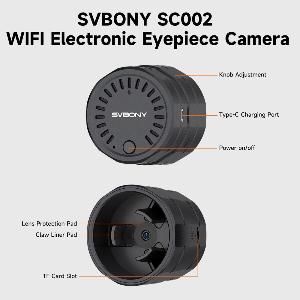SVBONY SC002 WIFI Eyepiece Camera for Spotting Scope Birding Digiscoping