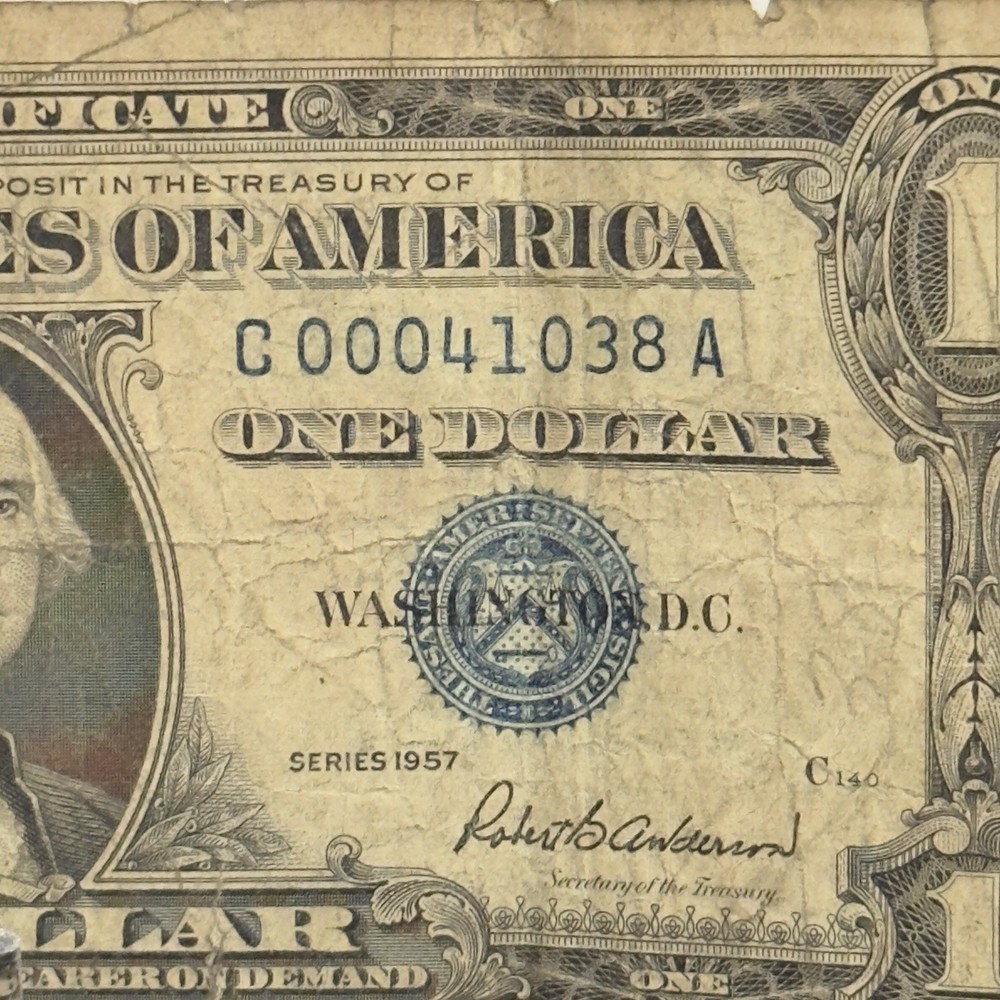1957 Silver Certificates Low Serial Number 00041038 Fancy Serial Zip Code