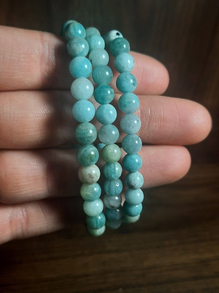 Amazonite crystal stone bead bracelet