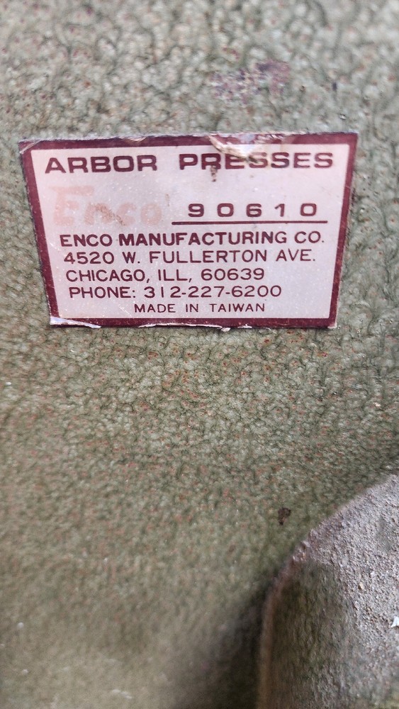 ARBOR PRESS 90610 RARE