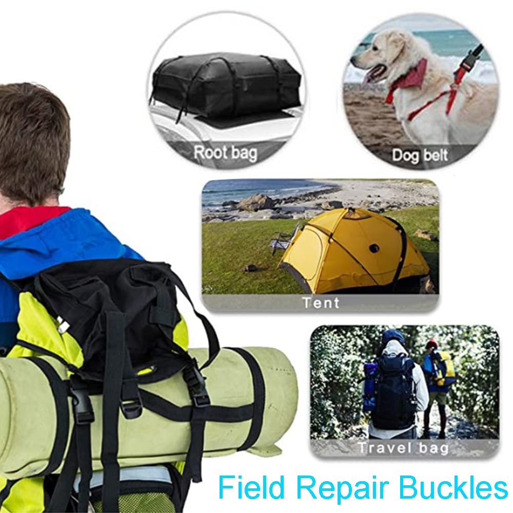 1 Inch Replacement Buckles, 6Pc, Adjustable For Backpack Dog Collar Black