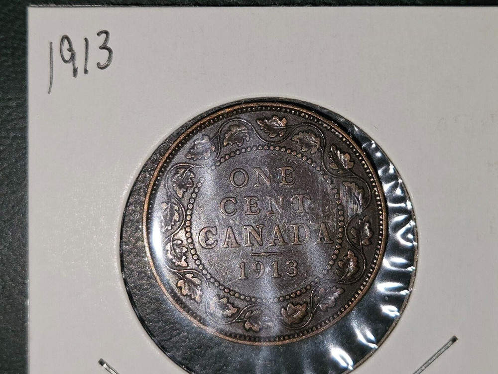 1913 Canada One Cent Queen Victoria Large Cent