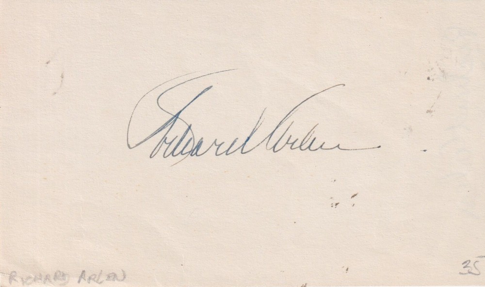 Richard Arlen signed  card