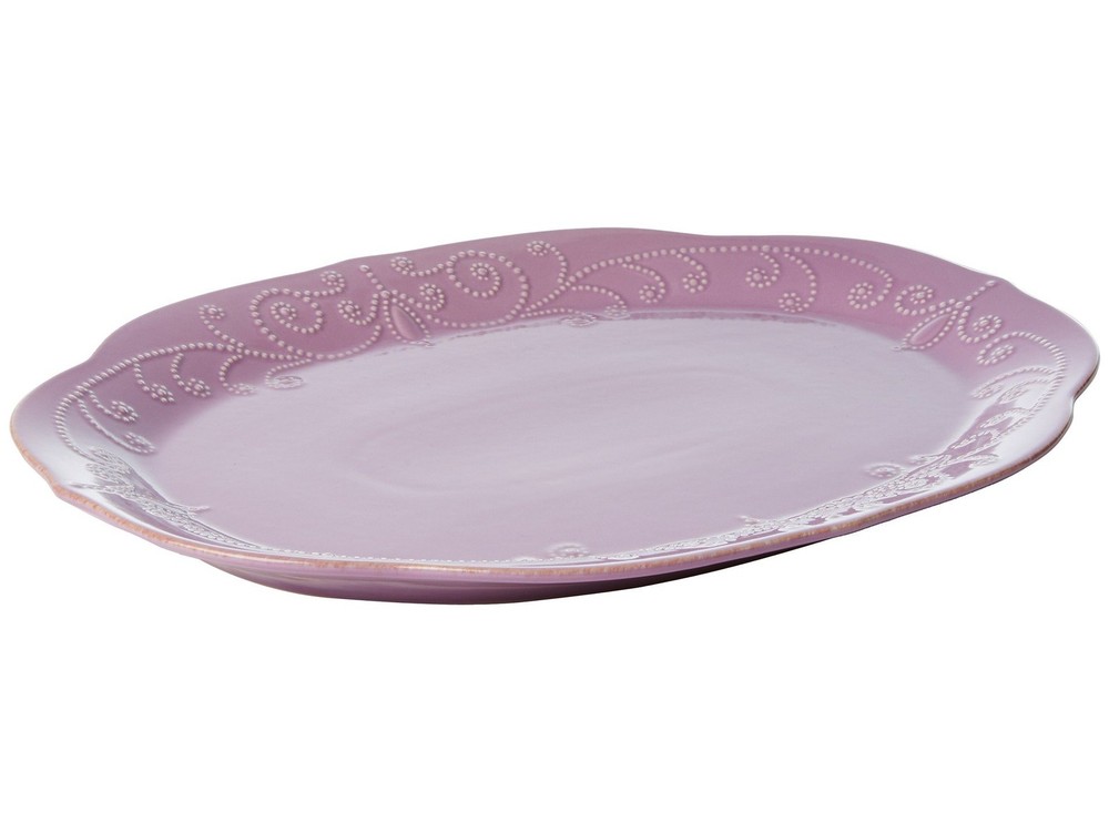 French Perle Violet Oval Platter