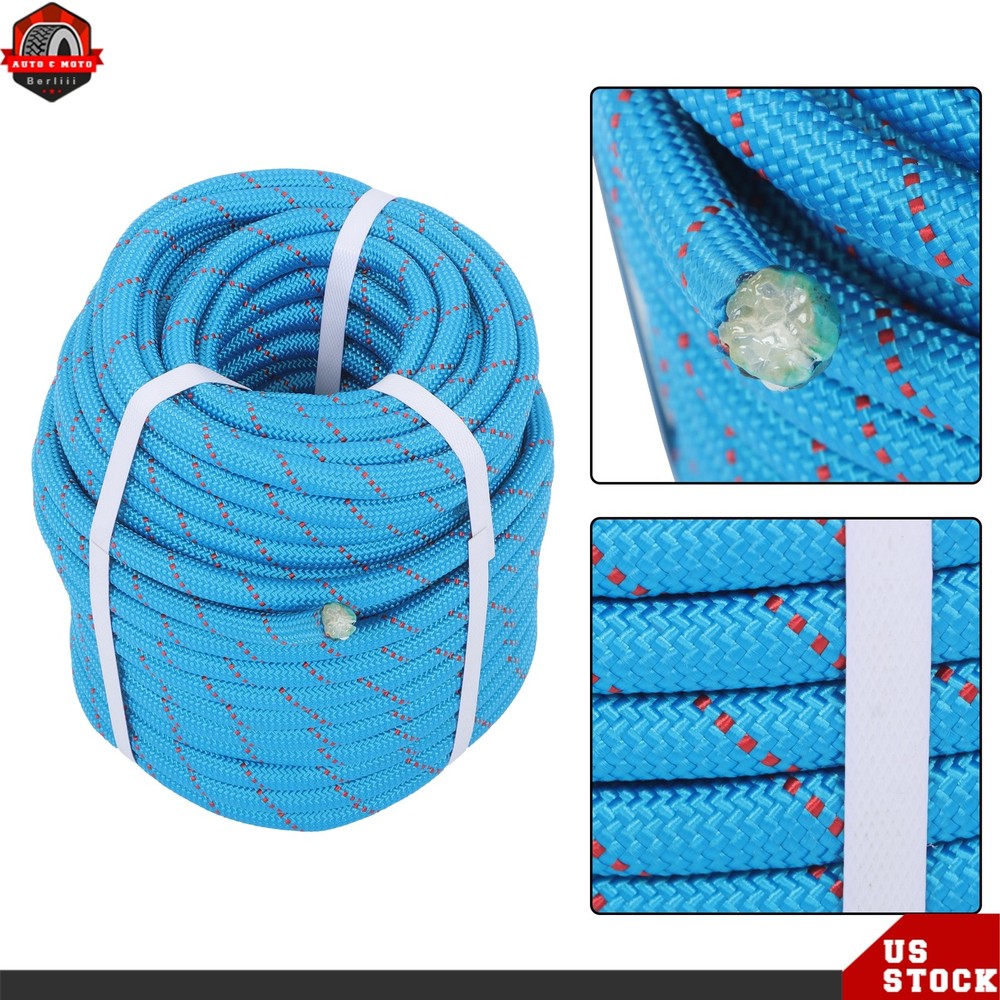 1/2" × 125' Double Braid Nylon Polyester Arborist Rope Pulling Rigging Line Blue